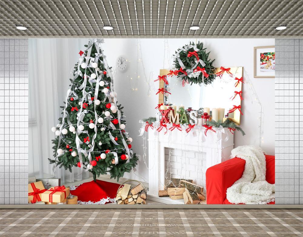 Изображение товара: Рождественский фон Lyavshi для фотосъемки в помещении с изображением носков рождественской елки камина реквизит для фотосъемки студийный фон