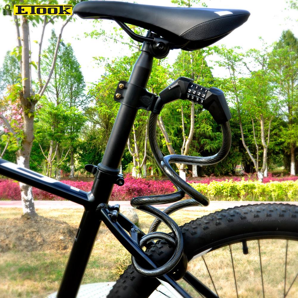 Изображение товара: Easydo MTB E-велосипедный замок 4 цифровой код Комбинации Велосипедные замки безопасности замок 1500 мм Сталь кабель спиральный велосипед велосипедный замок