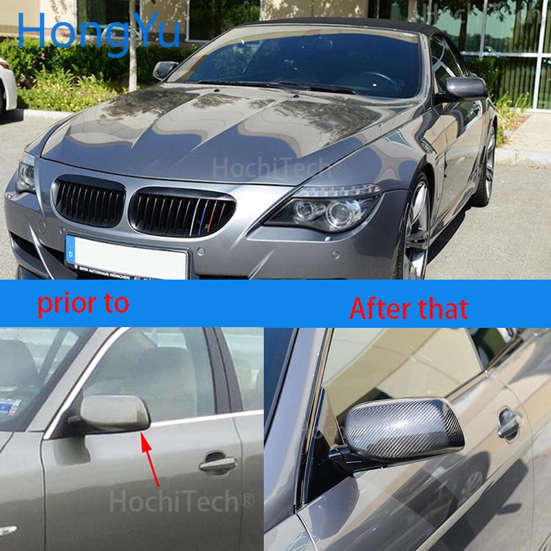 Изображение товара: Для BMW 5 Series E60 sedan 545i 550i 2004-2007, настоящая Крышка для зеркала из углеродного волокна, чехол для зеркала заднего вида из углеродного волокна