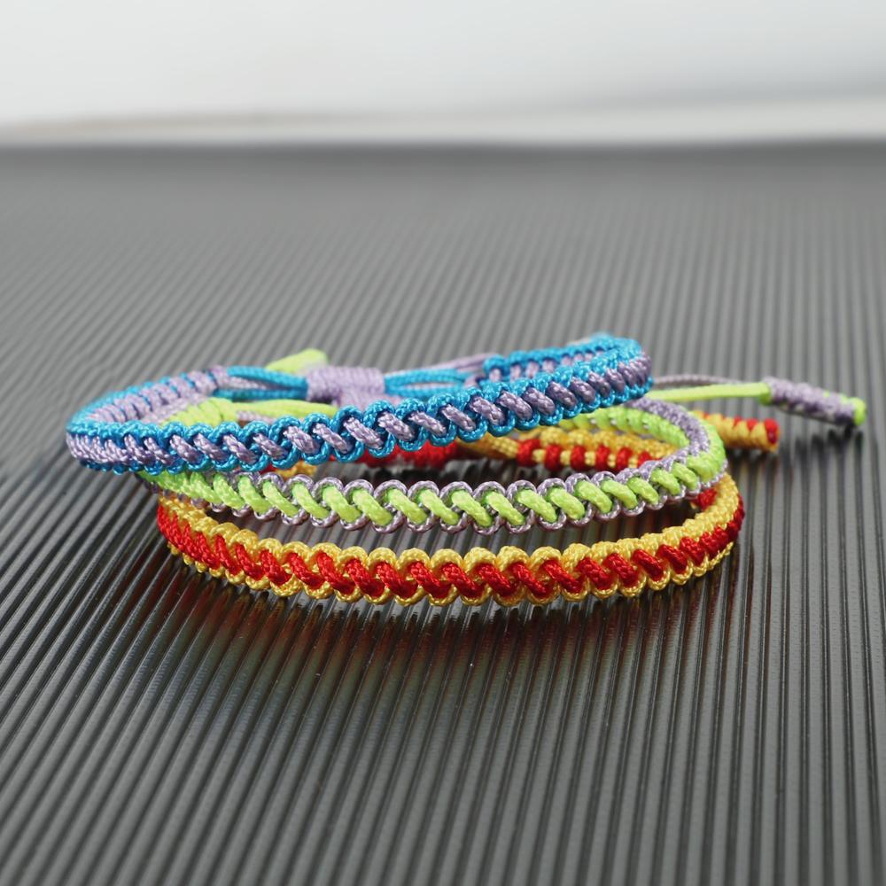 Изображение товара: Плетеные браслеты ручной работы, регулируемые плетеные китайские рандомные браслеты с узлом для женщин и мужчин, ювелирные изделия для влюбленных, подарок другу