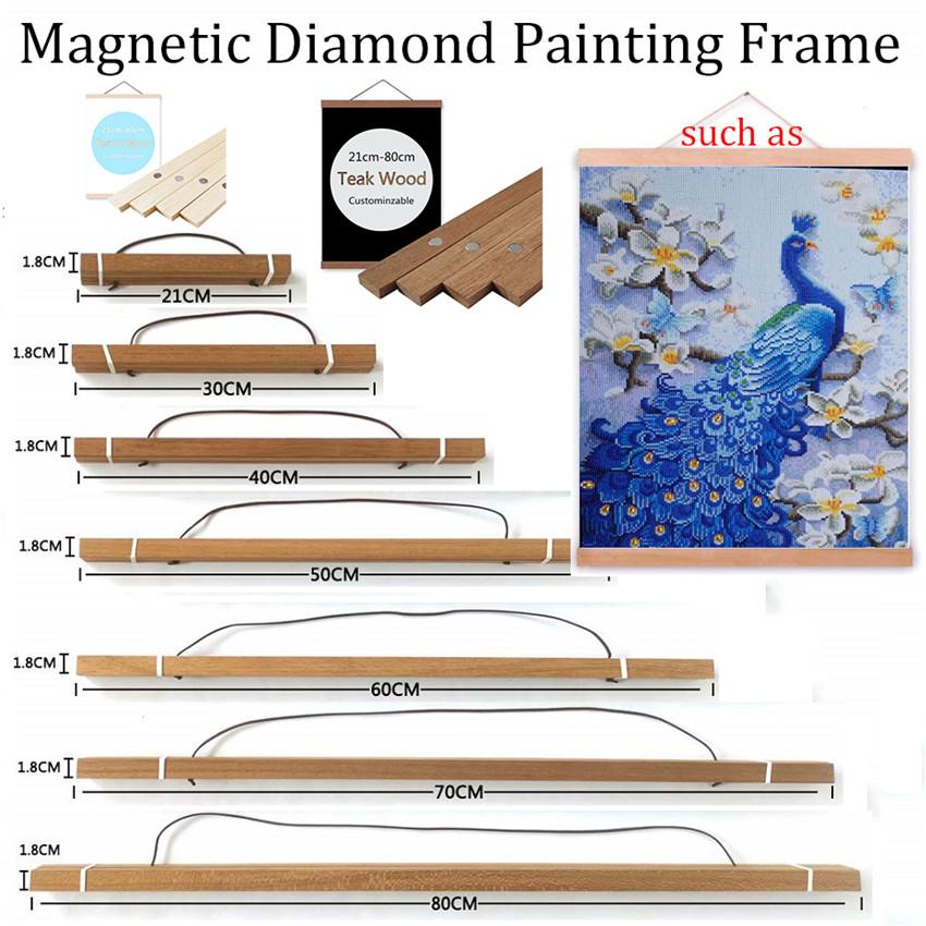 Изображение товара: Рамка для алмазной живописи «сделай сам», магнитная деревянная Алмазная вышивка, рамка для алмазной мозаики, рождественский подарок, украшение для дома