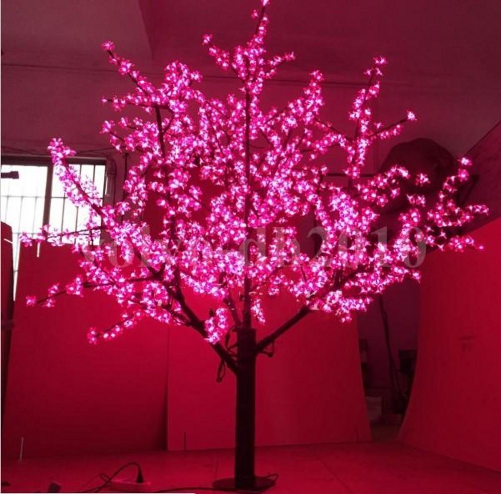Изображение товара: Светодиодная лампа в виде цветущего вишневого дерева, 1536 шт. светодиодный светодиодные лампы высотой 2 м, 110 В переменного тока, 7 цветов на выбор, непромокаемая, для наружного использования, 4A