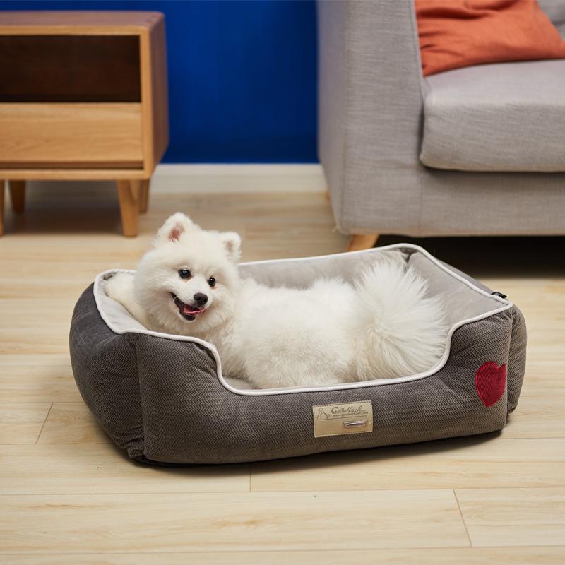 Изображение товара: Плюшевая зимняя кровать для собак для больших маленьких средних собак, съемная Механическая стирка, большие кровати для собак, диван, подушка для дома для кошек, щенков, домашних животных