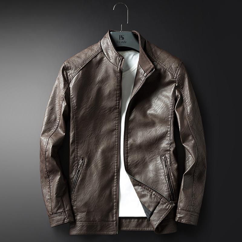 Изображение товара: Мужская одежда из искусственной кожи, кожаная одежда, Свободное пальто, зимняя кожаная куртка, тренд, кошелек, Свободное пальто
