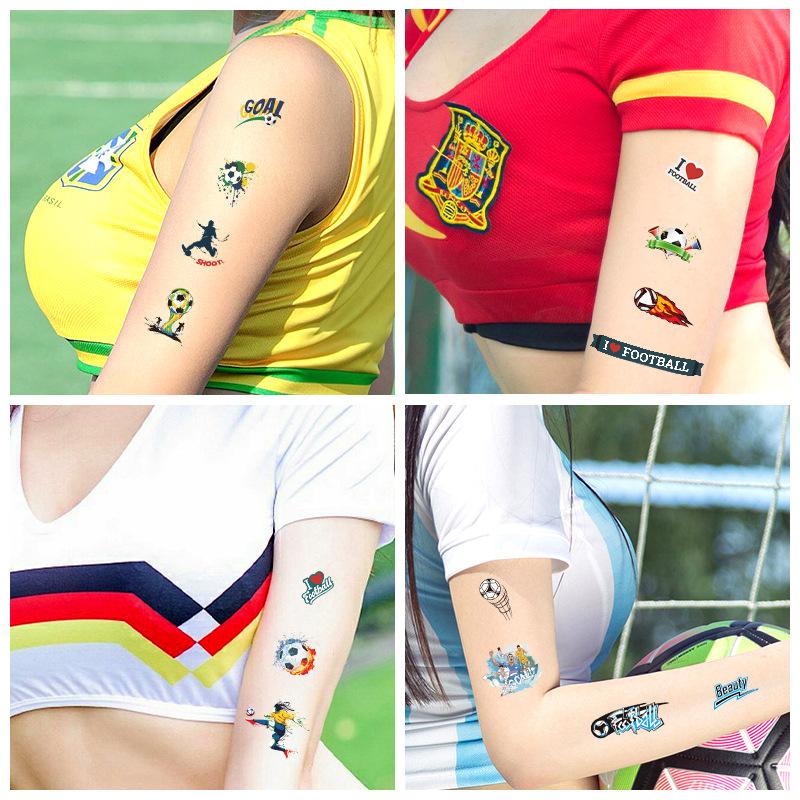 Изображение товара: 10 видов футбольных татуировок, Одноразовые наклейки для макияжа лица для футбольных фанатов, соревнований болельщиков, временное боди-Арм-арт