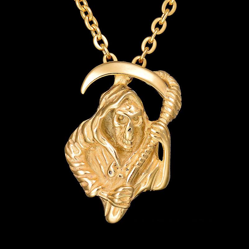 Изображение товара: Женские ожерелья в стиле панк-рок из нержавеющей стали, серповидное золотое ожерелье в стиле хип-хоп, ювелирные изделия оптом
