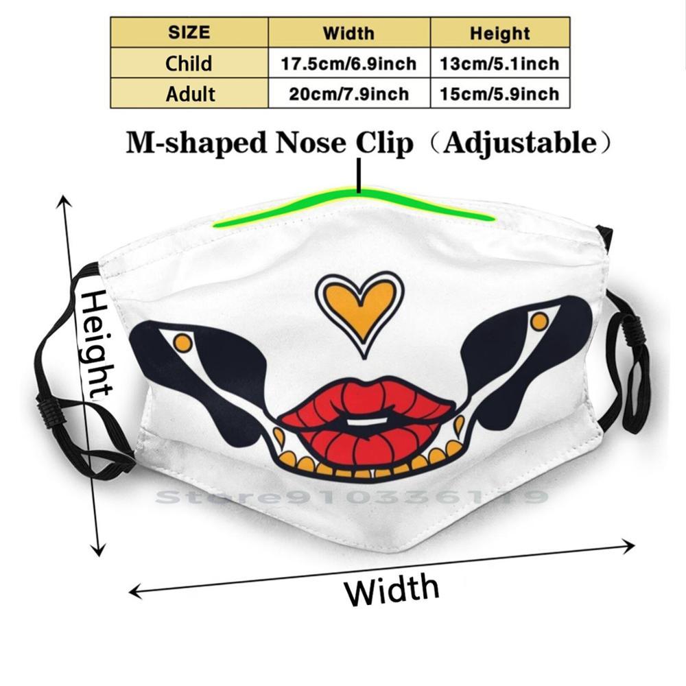 Изображение товара: Сахарный череп маска для лица с изображением рта многоразовая маска для рта с фильтрами для детей Хэллоуин