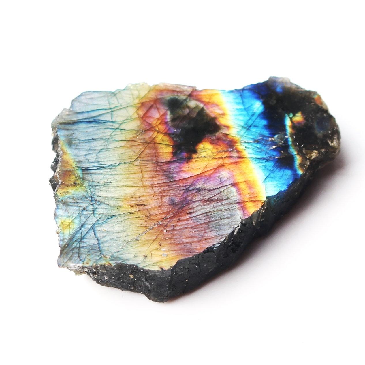 Изображение товара: 1 шт. 20-40 г натуральный Лабрадорит минеральный образец с одной стороны полированный камень грубый камень, реики драгоценный камень Исцеление