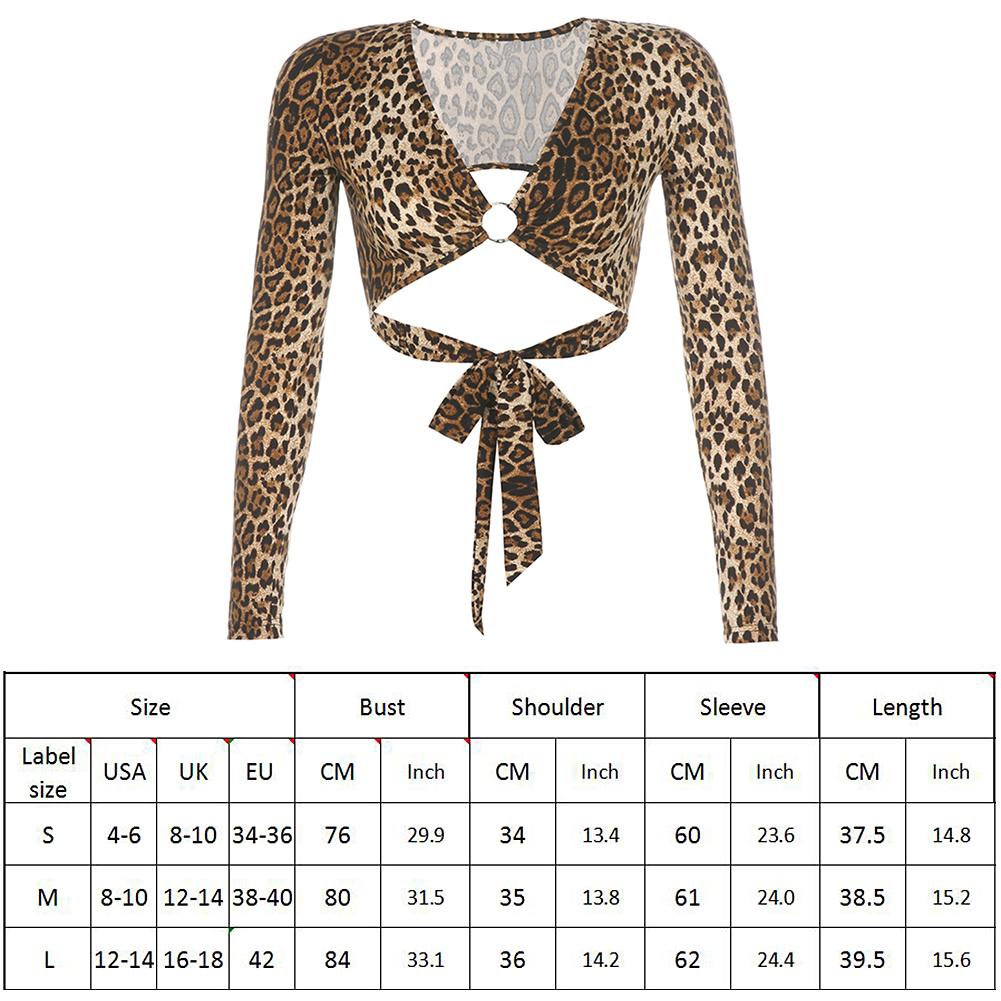 Изображение товара: Кроп-топ женский с леопардовым принтом, пикантная уличная одежда с длинным рукавом, Повседневная модная одежда в стиле харадзюке, Y2K