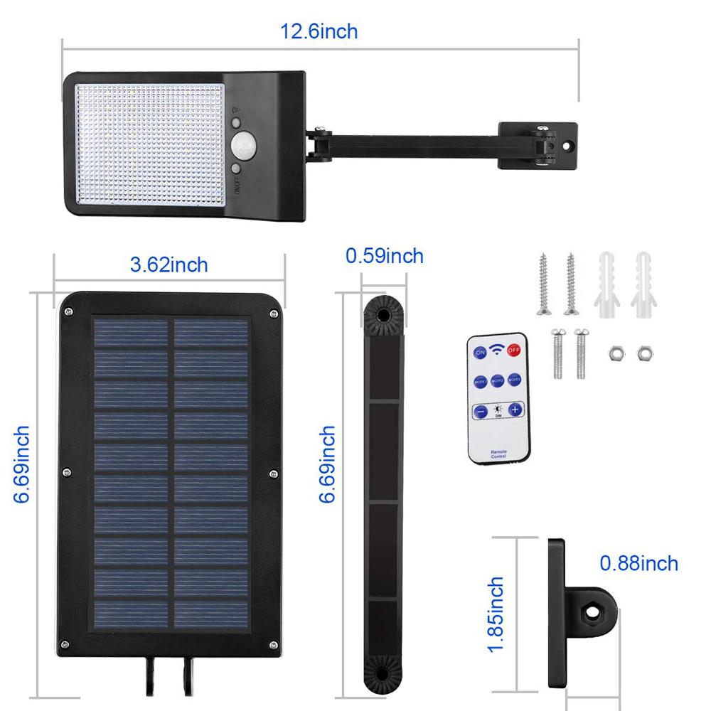 Изображение товара: NewSolar Lamp 48pcs Leds 800lm Waterproof OutdoorIP65 Solar светильник For Garden Wall Rotable Pole0
