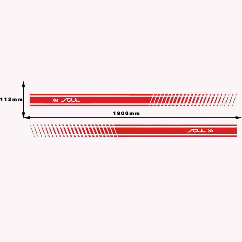 Изображение товара: Стильная наклейка на кузов автомобиля, Виниловая наклейка на кузов, гоночная полоса, наклейка для Kia Soul, автомобильные аксессуары
