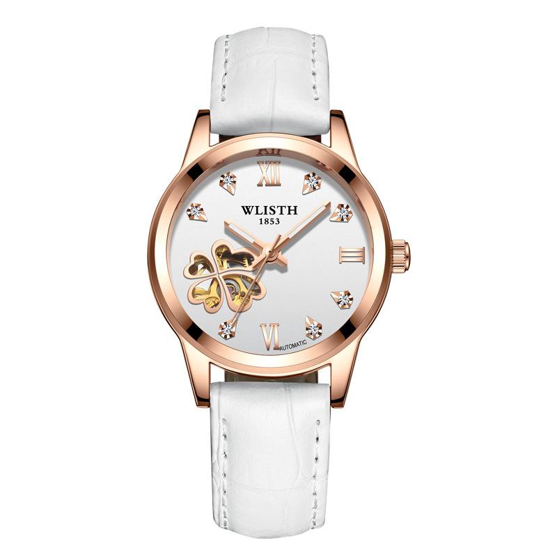 Изображение товара: OMHXZJ W177 миланские часы с ремешком корейские в форме сердца полые бриллианты водонепроницаемые индивидуальные автоматические механические Женские часы