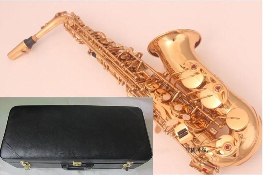 Изображение товара: Новый высококачественный инструмент альт-саксофон золотой альт-саксофон и чехол