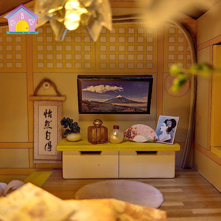 Изображение товара: DIY деревянный кукольный домик японская Сакура архитектура 3D кукольные домики миниатюрные сборные с мебелью креативные игрушки Детский подарок