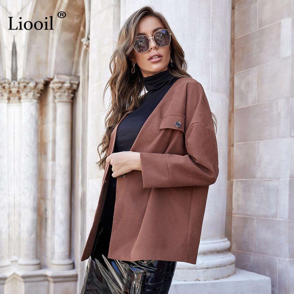 Изображение товара: Casual Loose Coat and Jacket Women 2020 Autumn Winter Clothes Long Sleeve with Button Female Streetwear Solid Color Cardigan