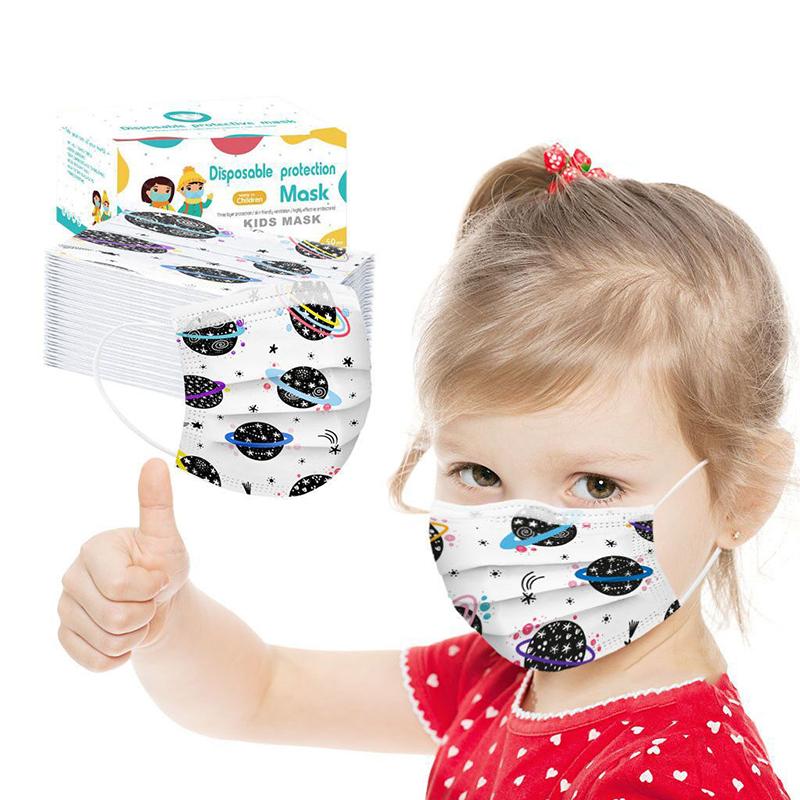 Изображение товара: 10 шт./лот, детские маски, одноразовые маски, 3 слоя, светофильтр, маска для рта, дышащие маски для ушей, быстрая доставка