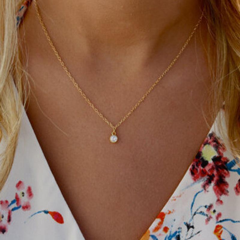 Изображение товара: Ожерелье-чокер HebeDeer, ювелирные изделия с кристаллами, Женское Ожерелье из желтого золота, модное ожерелье-чокер для девочек, женские ожерелья с цепочками