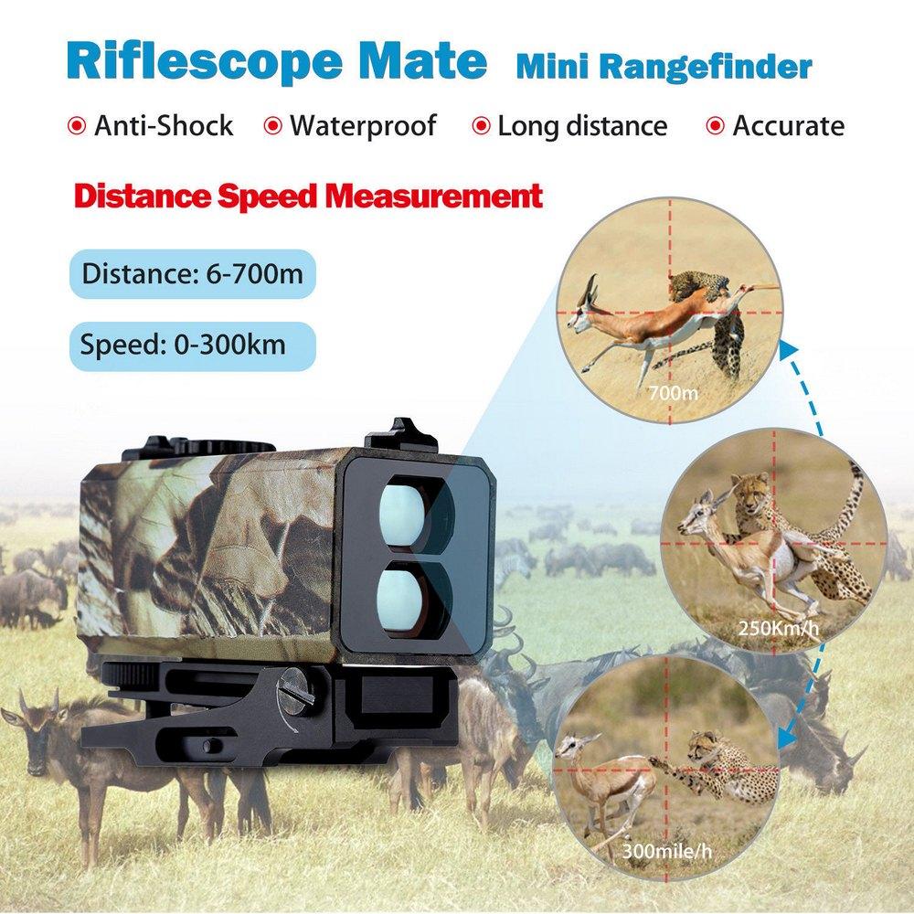 Изображение товара: Лазерный дальномер для охоты на открытом воздухе, регулируемое крепление для прицела винтовки из металлического сплава с механической точкой прицела и цветным OLED-дисплеем