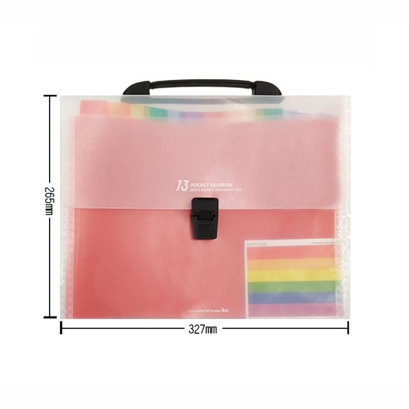 Изображение товара: A4 папка для файлов с расширением 13 карманов цветная Студенческая сумка для хранения информации модный Органайзер портфель офисные принадлежности