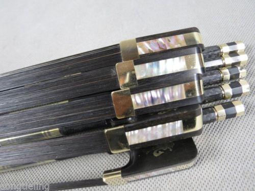 Изображение товара: 5 шт., профессиональный клетчатый бант для виолончели из углеродного волокна 4/4, черный конский волос #7124