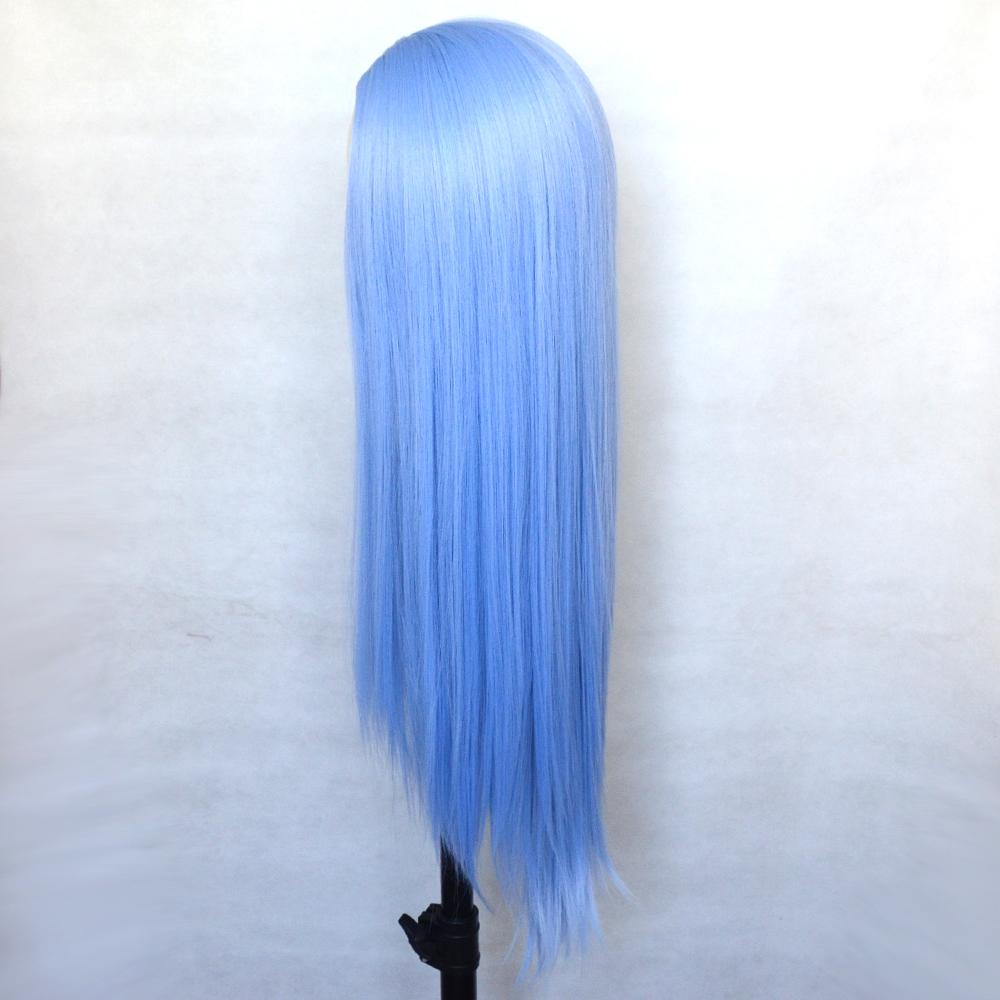 Изображение товара: Парик Vogue Queen для женщин, синтетический длинный прямой парик светло-голубого цвета из термостойкого волокна, для косплея