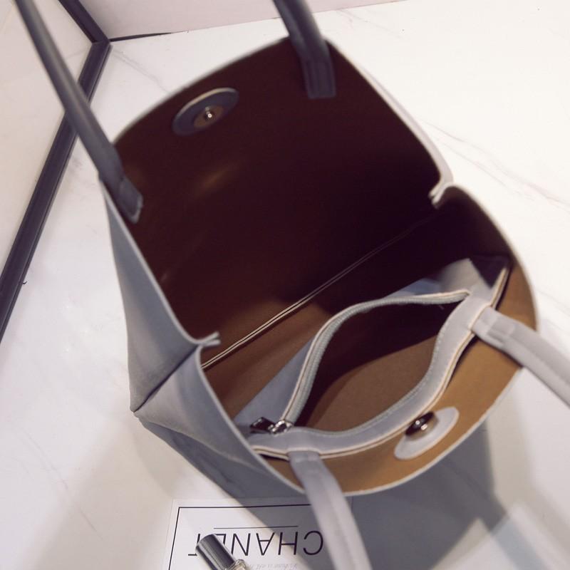 Изображение товара: Женская сумка HISUELY из искусственной кожи, Модный Дамский саквояж на плечо, портативный тоут, мешок с ручками сверху