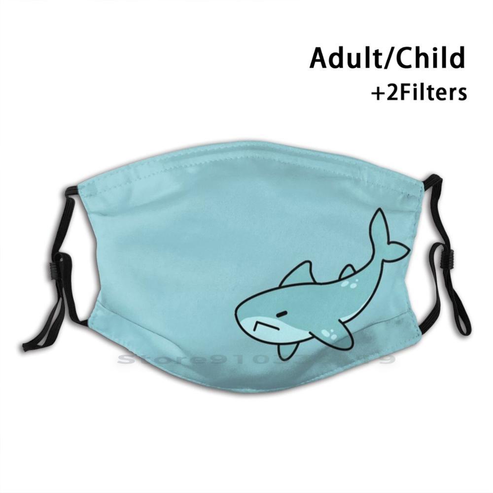 Изображение товара: Sharko милый дизайн Пылезащитный фильтр смываемая маска для лица детская Акула Sad Shark Blue Megalodon Shark Lemon Shark