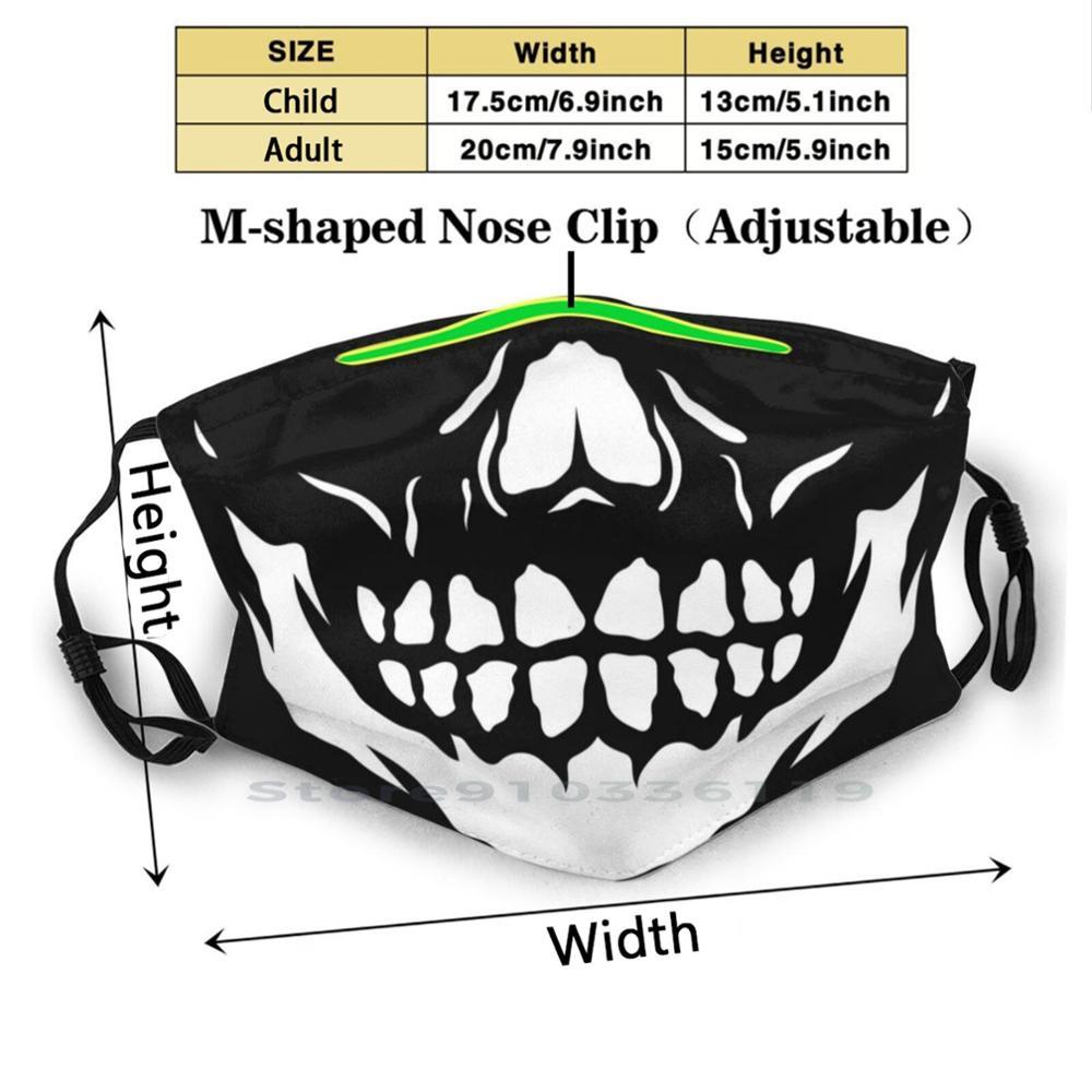 Изображение товара: Маска для лица с фильтром для взрослых и детей, моющаяся смешная в виде черепа и улыбки, в эстетике Tumblr, розовая, Пастельная, розовая, кавайная