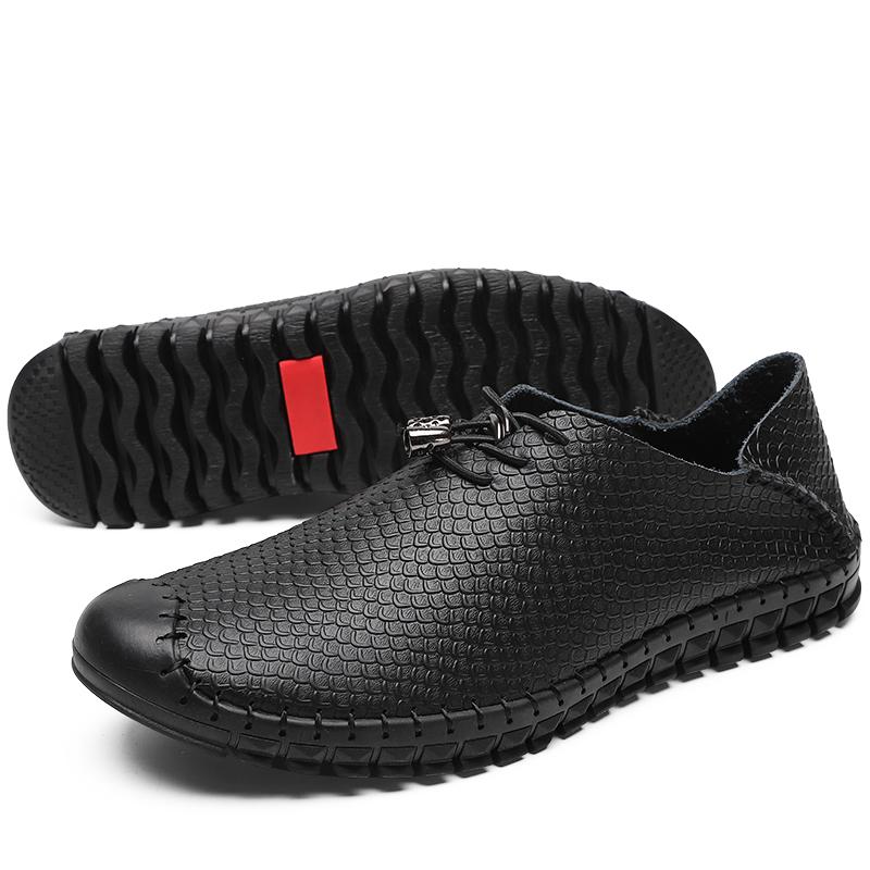 Изображение товара: Мужские кожаные туфли большого размера, черные повседневные кожаные туфли