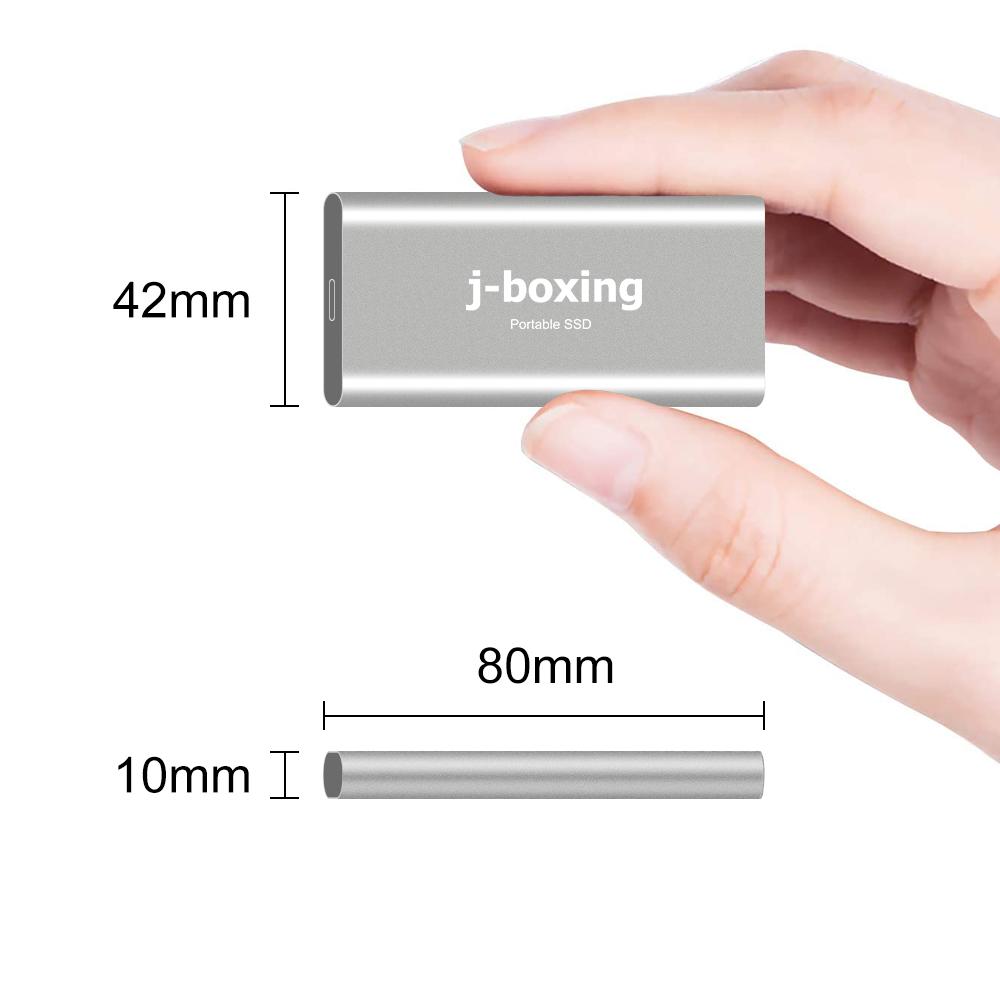Изображение товара: Внешний твердотельный накопитель USB-C, высокоскоростной SSD HDD-накопитель USB 3,0, 128 ГБ, 256 ГБ, 64 ГБ для ПК, ноутбука, жесткий диск для настольного компьютера, серебристый