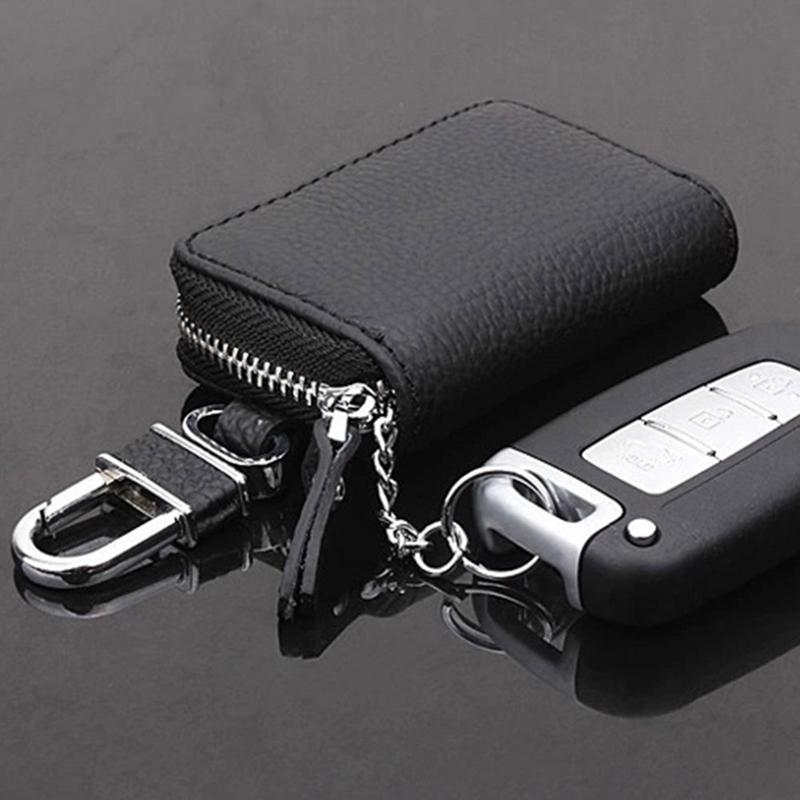 Изображение товара: Кошельки для автомобильных ключей из искусственной кожи, мужской держатель для ключей, органайзер для ключей, Женский чехол для ключей на молнии, защитный чехол для автомобильного ключа