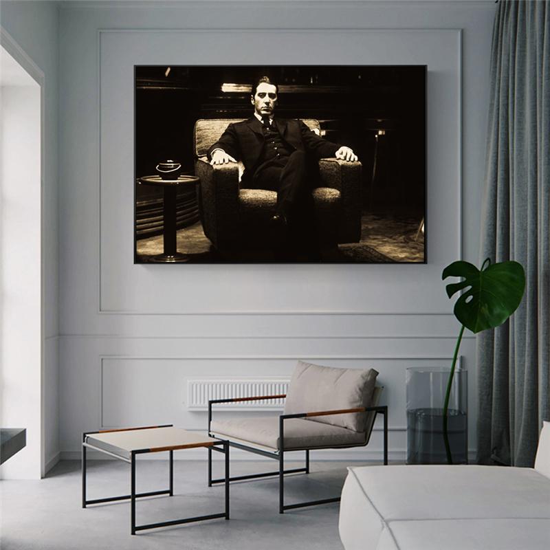 Изображение товара: Винтажные настенные плакаты и принты для кино Godfather, черно-белые картины на холсте крестного отца для гостиной