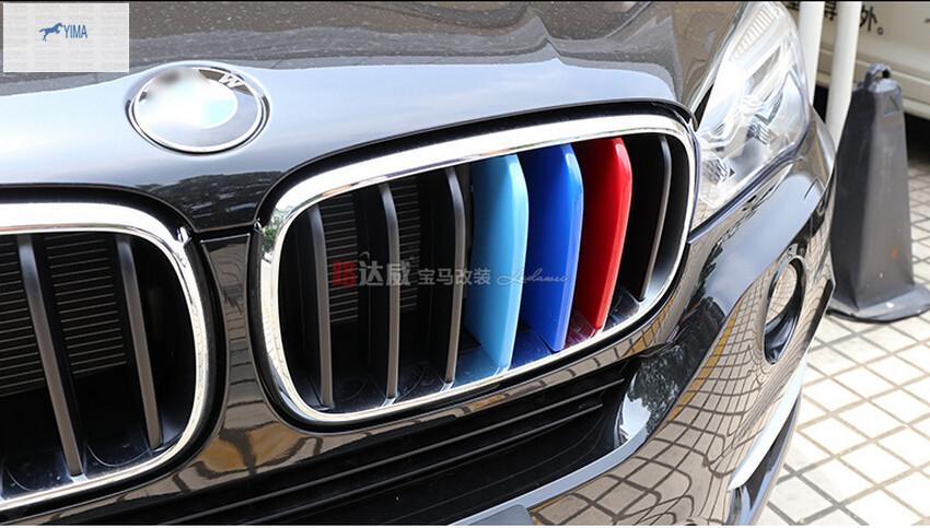 Изображение товара: 3 шт./компл. для BMW X5 F15 2014-2016 / X6 F16 2015-2017 автомобильный Стайлинг Передняя решетка гриль крышка литье отделка Аксессуары