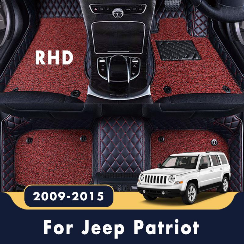 Изображение товара: Двухслойные автомобильные коврики RHD с проволочной петлей, коврики для Jeep Patriot 2015 2014 2013 2012 2011 2010 2009, роскошные чехлы для салона автомобиля