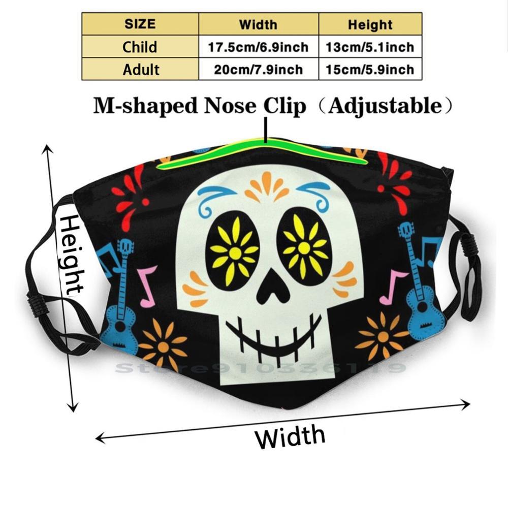 Изображение товара: Диа-де-лос-muertos-День мертвых. Рубашка, наклейка, маска, кружка. .. Многоразовая детская маска для лица с фильтрами