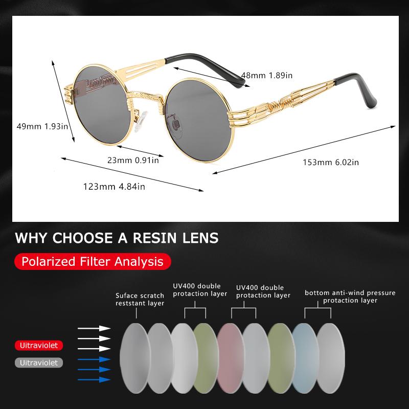 Изображение товара: Классические готические солнцезащитные очки CRIXALIS в стиле стимпанк, модные мужские солнцезащитные очки, женские роскошные брендовые дизайнерские круглые очки, очки для вождения