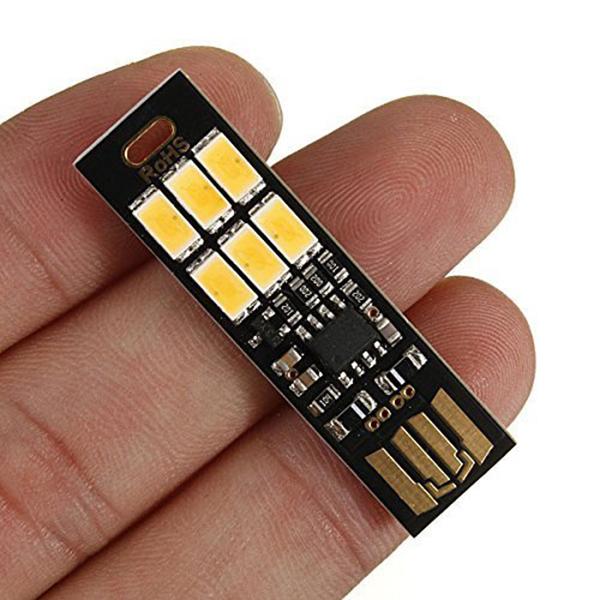 Изображение товара: 5 шт., USB светильник, брелок, супер яркий, 6 светодиодов, мини USB светильник, лампа с умным прикосновением, безэлектродный переключатель затемнения для ноутбука, Keyboa