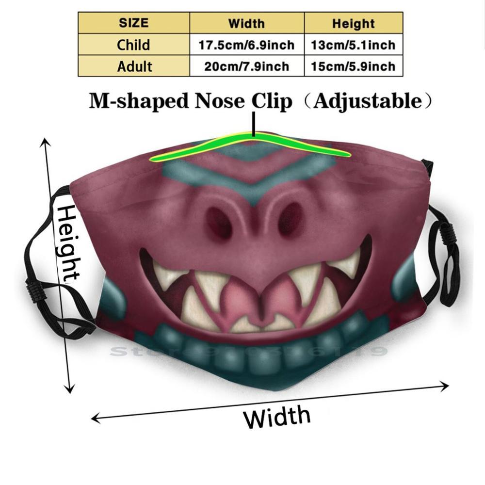 Изображение товара: Розовый кварц Дракон Нос Маска для лица с изображением рта многоразовый Pm2.5 фильтр Сделай Сам маска для рта дети дракон фантазия нос мордочка