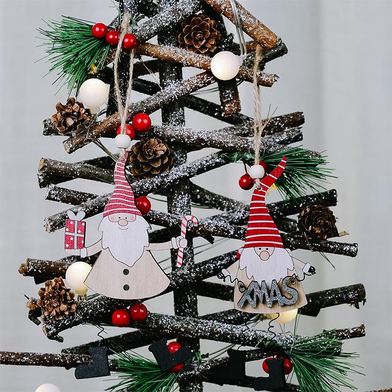 Изображение товара: Дед Мороз, Рождественский Декор, деревянные рождественские украшения, дерево, подарок на Рождество, Новый год 2021, деревянные подвесные кулоны