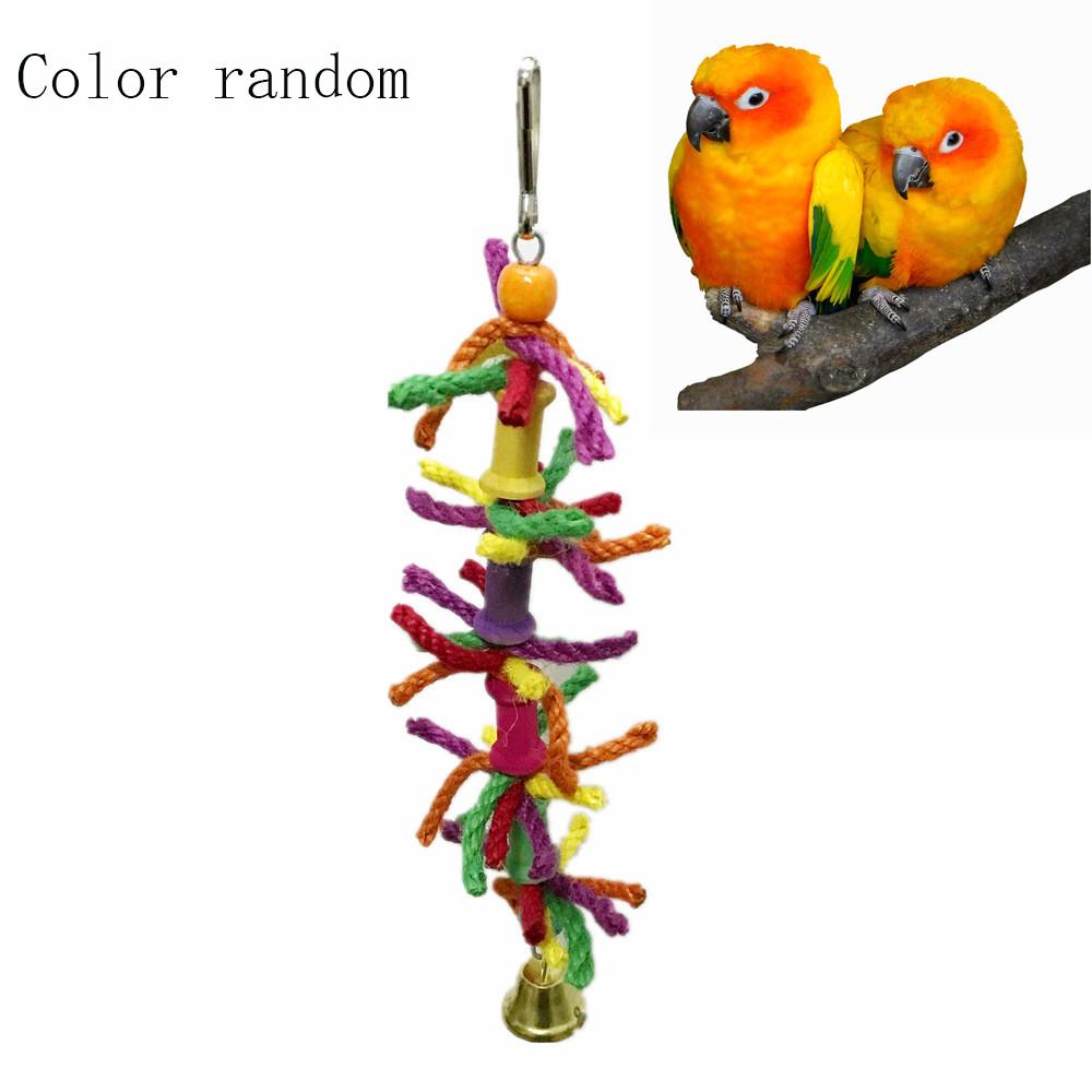Изображение товара: Игрушечный попугай, веревка для жевания для домашних питомцев, забавная устойчивая к укусам цветная веревка, креативная интерактивная игрушка для птиц в виде когтей