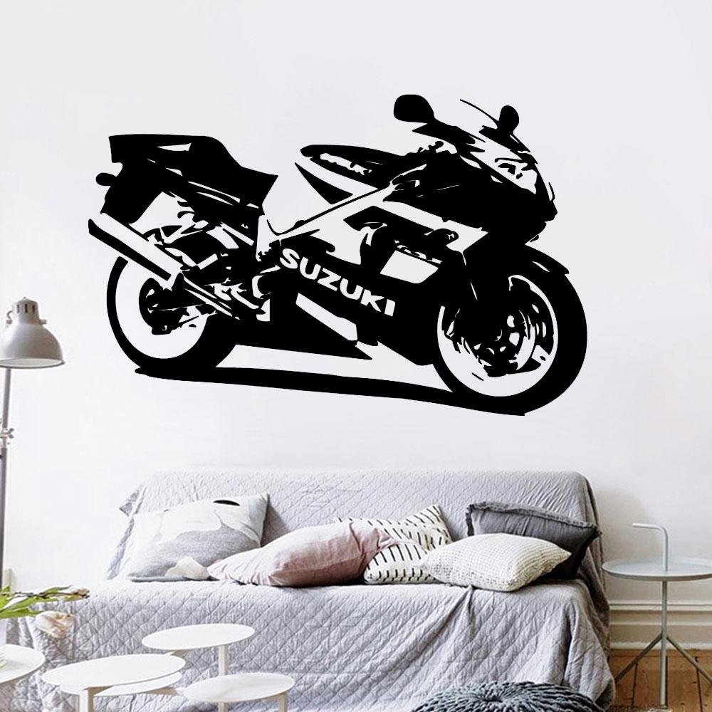 Изображение товара: Крутой мотоцикл драйвер Съемный Настенный стикер для детской комнаты украшения аксессуары настенные наклейки фон художественная наклейка CX571