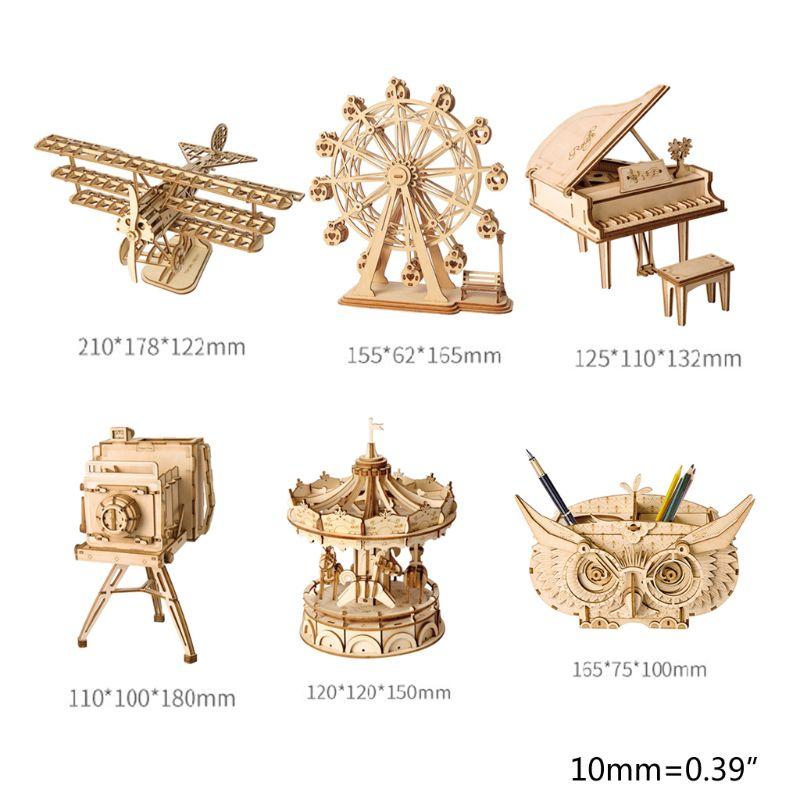 Изображение товара: 3D Деревянный пазл, самостоятельная сборка, наборы для поделок, игрушки ручной работы для взрослых и подростков