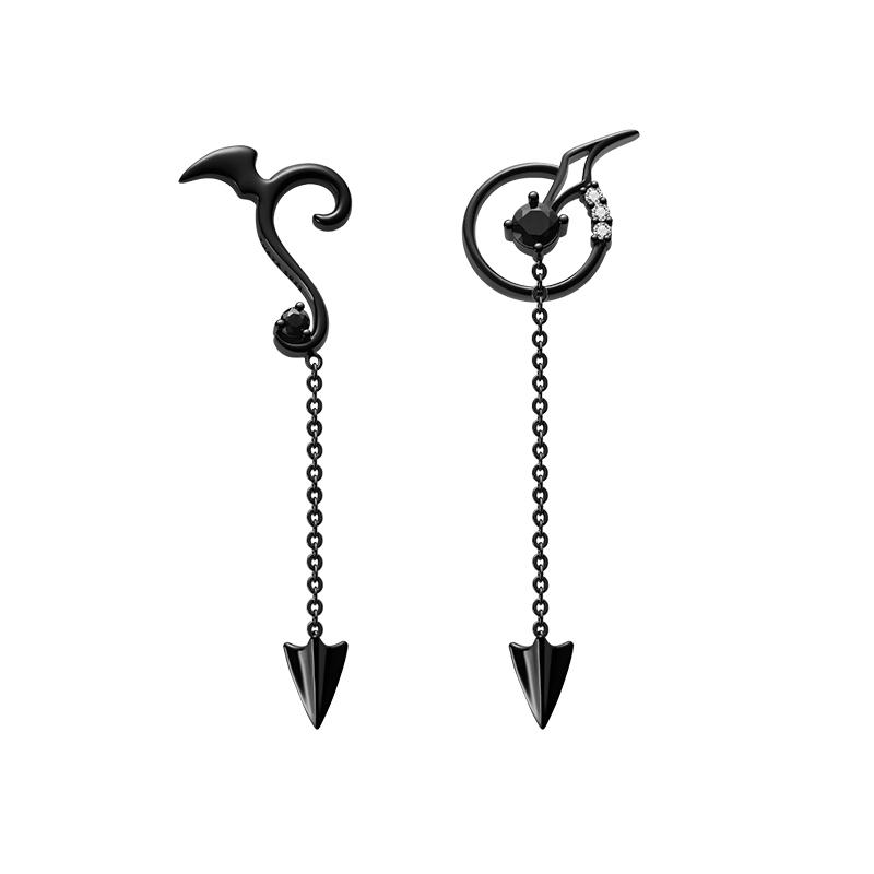 Изображение товара: Женские серьги-гвоздики Thaya, позолоченные серьги из черной волшебной серии 18 К с фианитами, Подарочная бижутерия для девушек и женщин, оригинальный дизайн