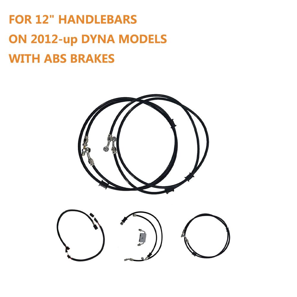 Изображение товара: Комплект тормозной магистрали с черным кабелем для 12-дюймовых рулей на моделях Dyna 2012 г. И новее с тормозами из АБС-пластика