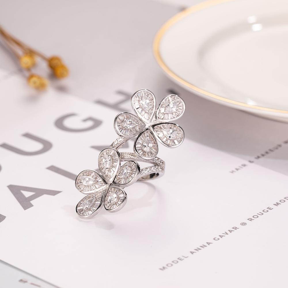 Изображение товара: Женское кольцо ручной работы, роскошное кольцо из стерлингового серебра 925 пробы со стразами SONA CZ