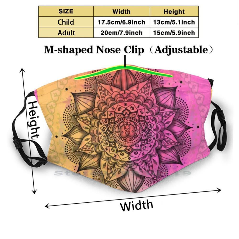 Изображение товара: Дышите... Смешная моющаяся маска для лица для взрослых и детей с фильтром Мандала дышащая медитация Йога спокойствие Новый возраст