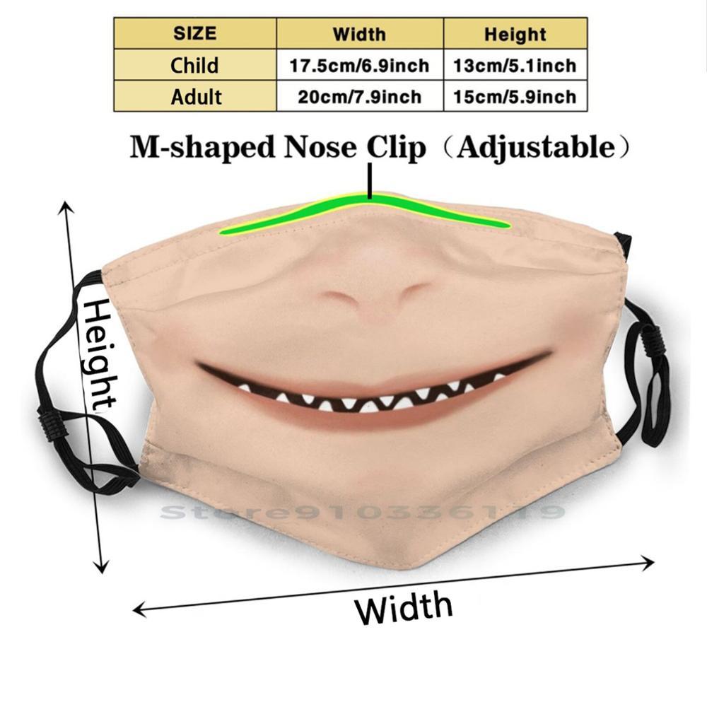 Изображение товара: Страшная крошечная маска для улыбки и носа, многоразовый фильтр Pm2.5 для улыбки своими руками, детская маска для рта, страшная улыбка для зубов