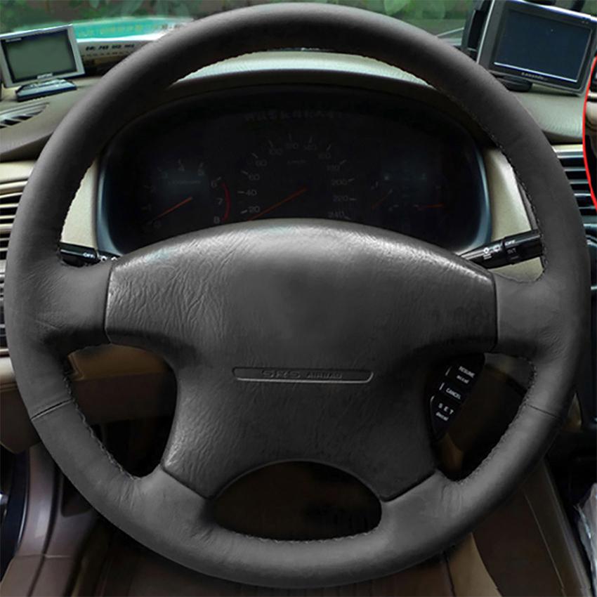 Изображение товара: Прошитая вручную черная кожаная противоскользящая искусственная кожа для Honda Accord 6 1998- 2002 Odyssey 1998-2001 Acura