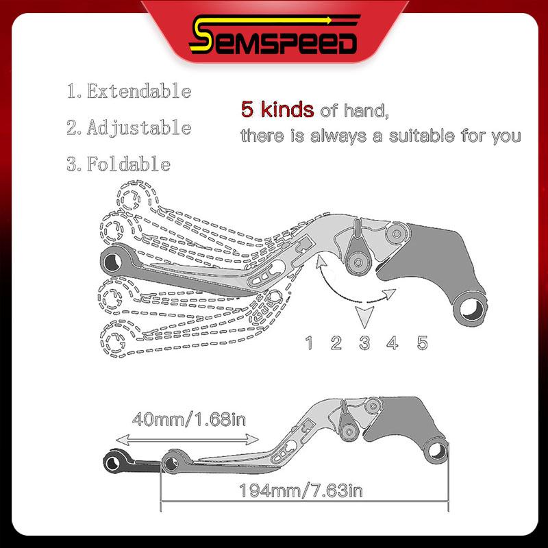 Изображение товара: Складные Выдвижные рычаги тормоза сцепления SEMSPEED CNC для KAWASAKI Z1000/R Z1000SX/NINJA 1000/Tourer 2017 2018 219