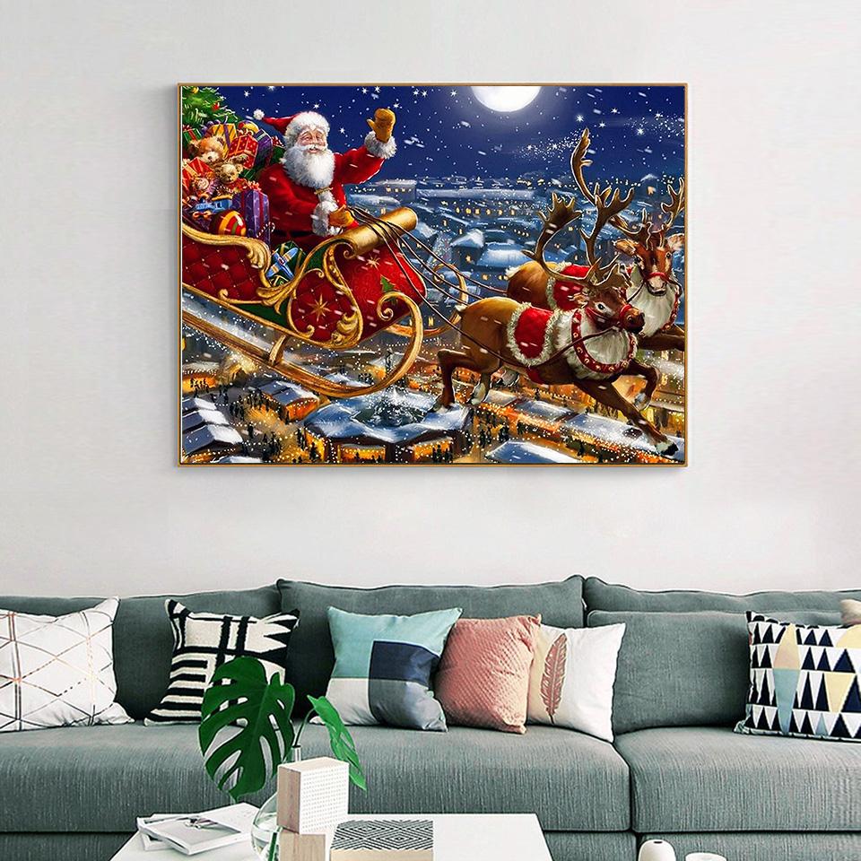 Изображение товара: EverShine алмазная живопись Зимняя Вышивка крестиком 5D Алмазная мозаика мультяшная картина Стразы рождественское хобби подарок Настенный декор